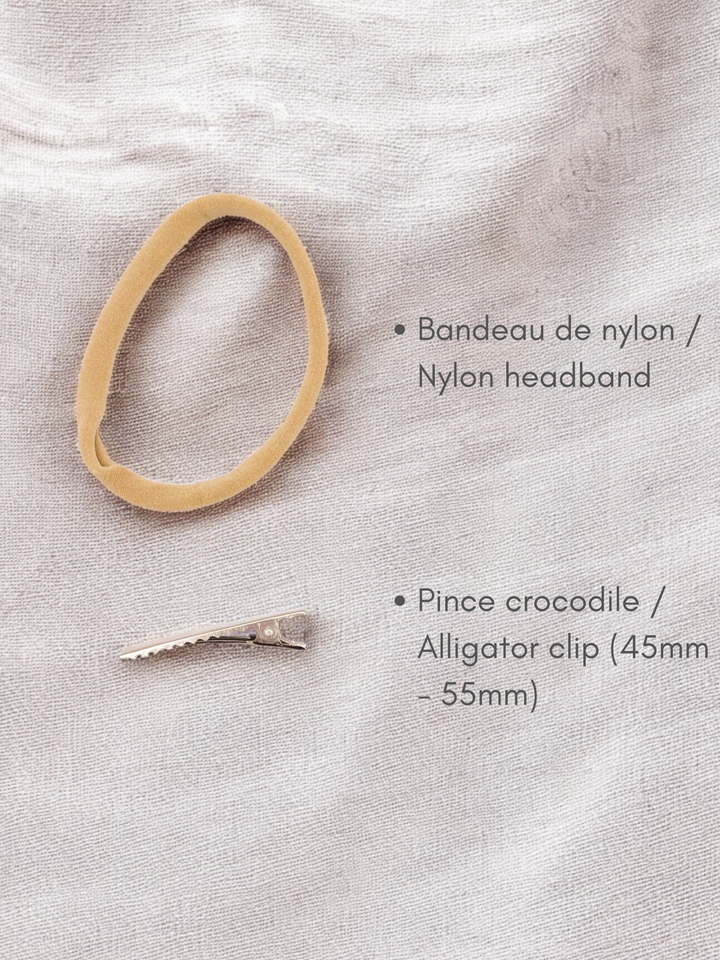 Boucles en lin - Terracotta/Noir