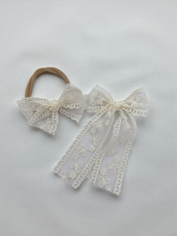 Boucle Dentelle Fleuris Crème