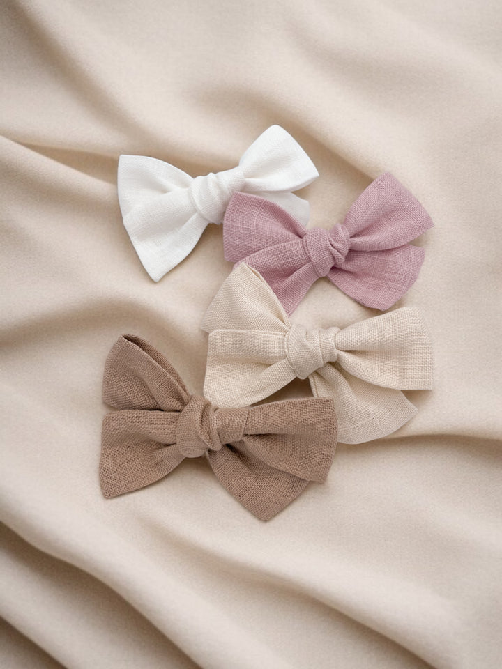 Boucles en lin - Ivoire/Beige