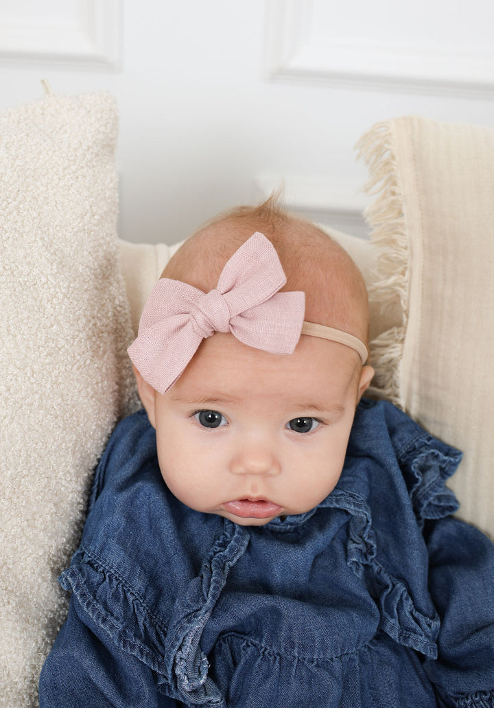 Boucles en lin - Blanc/Rose