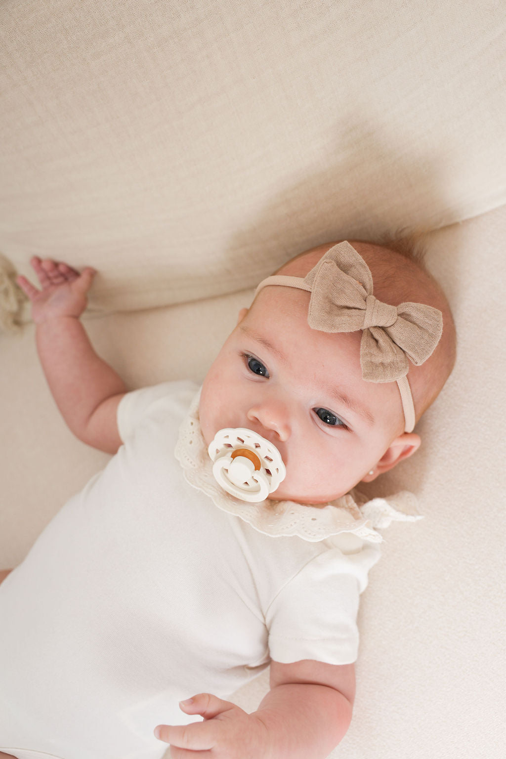 Boucles en mousseline - Ivoire/Beige