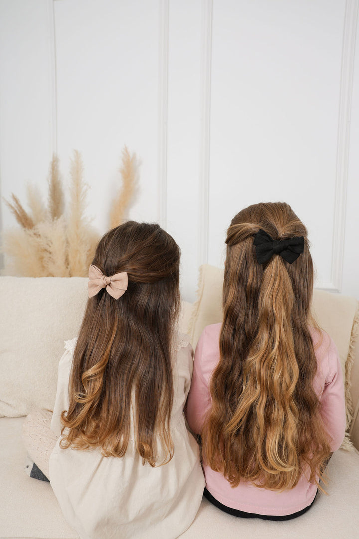 Boucles en lin - Terracotta/Noir