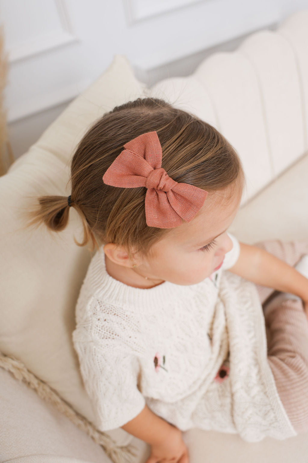 Boucles en lin - Terracotta/Noir