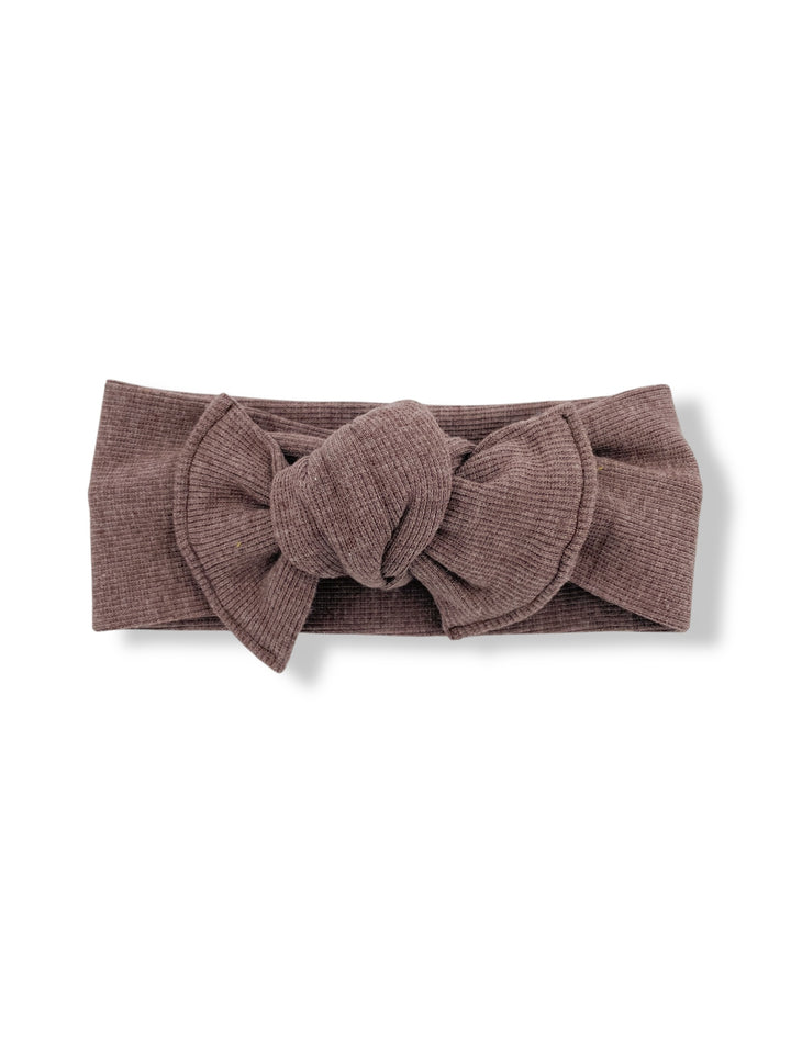 Bandeau boucle en tricot à nouer - Chocolat