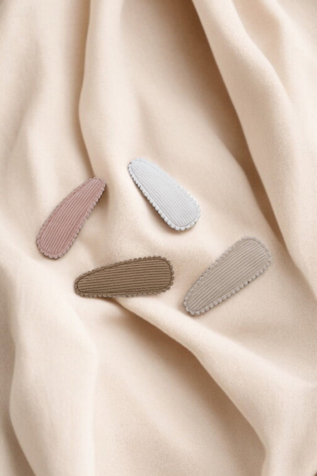 Barrettes en tissu - Velours côtelé