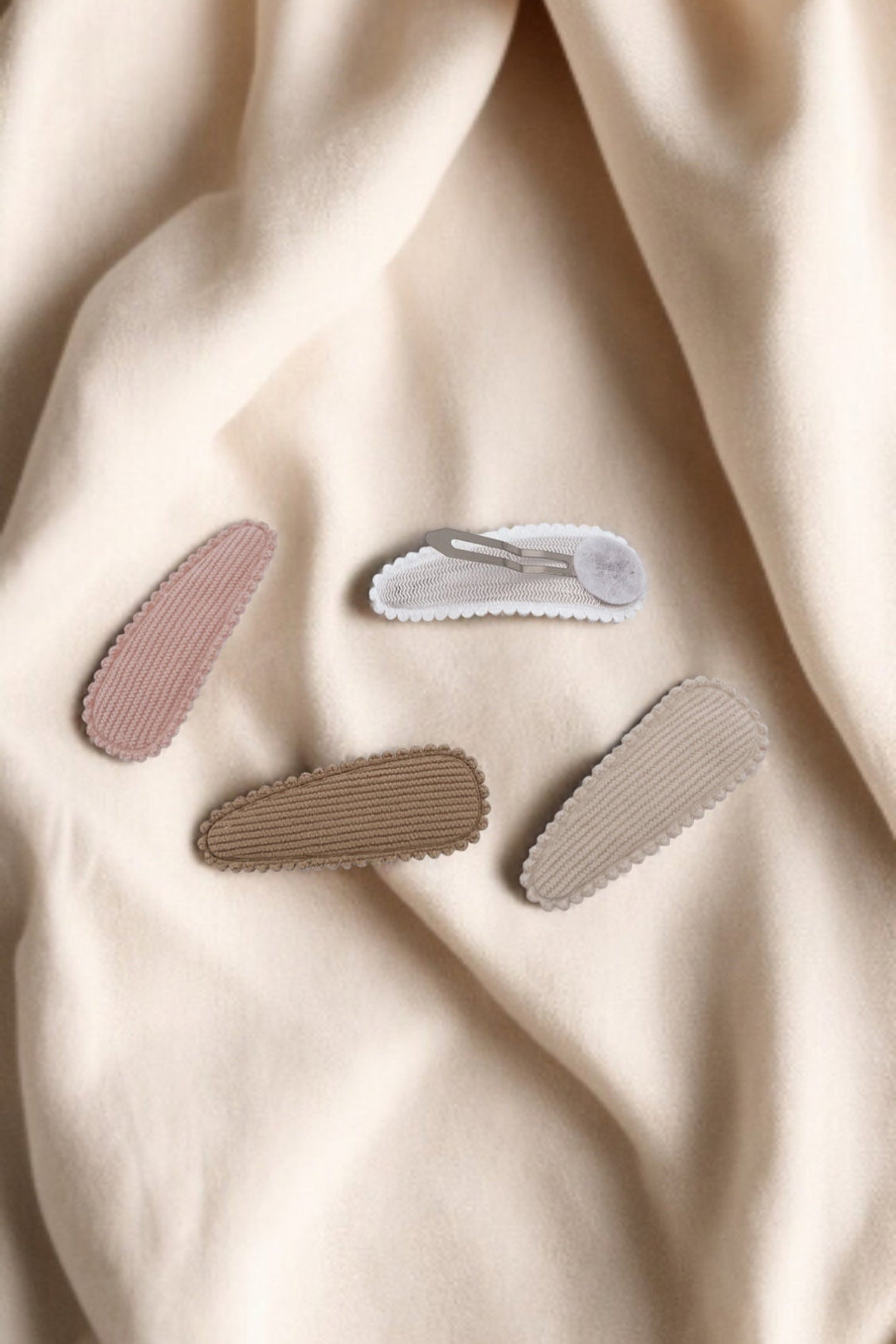 Barrettes en tissu - Velours côtelé