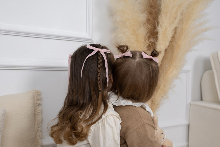 Bouclette Ruban de Velours - Crème et Rose