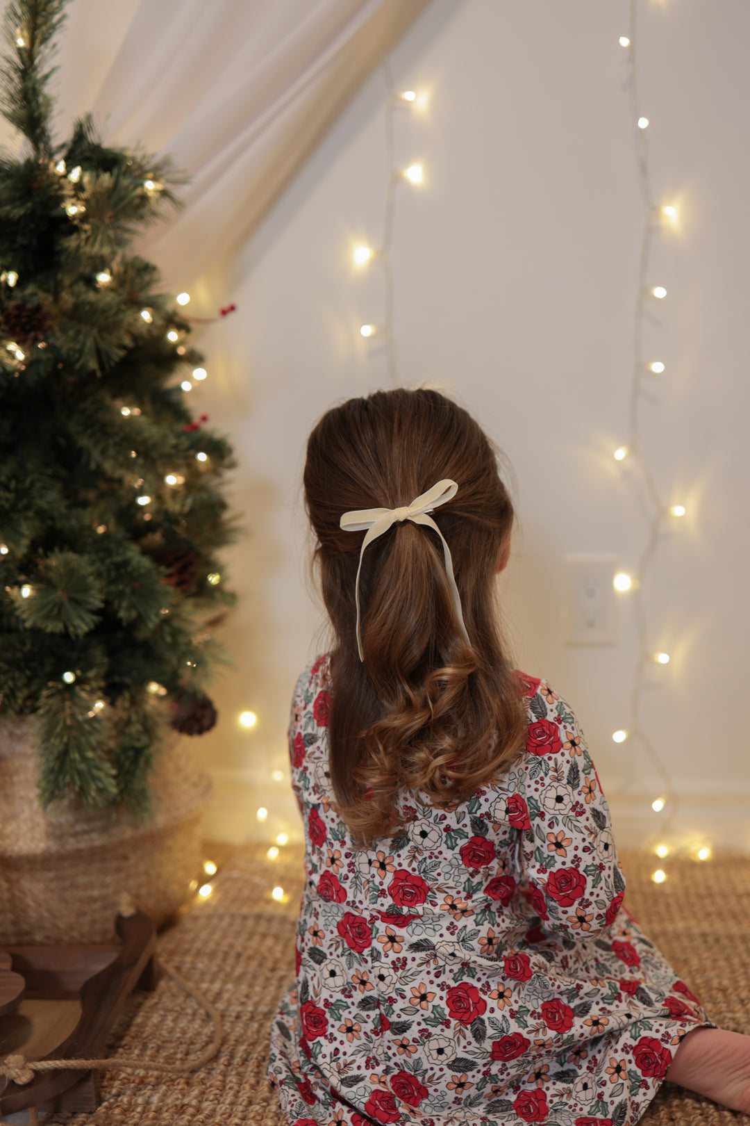 Boucle XL Ruban de Velours - Crème