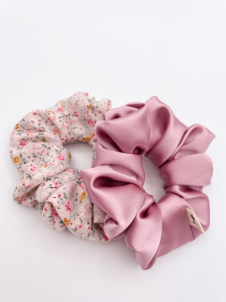 Satin scrunchie - Antique pink