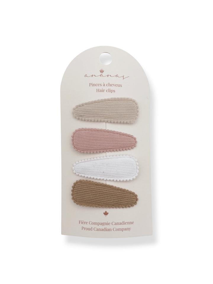 Barrettes en tissu - Velours côtelé
