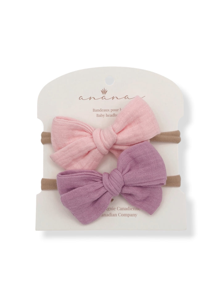 Boucles en mousseline - Rose/Mauve