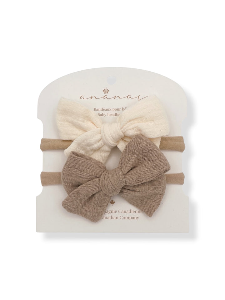 Boucles en mousseline - Ivoire/Beige