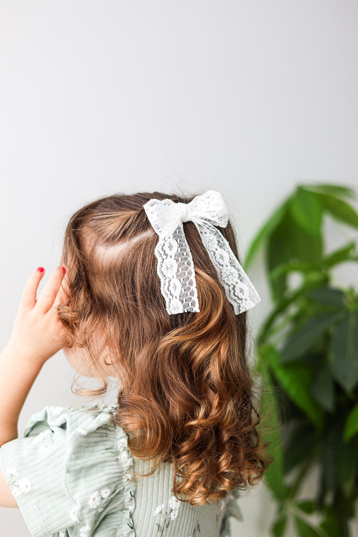 Lace Bow - White