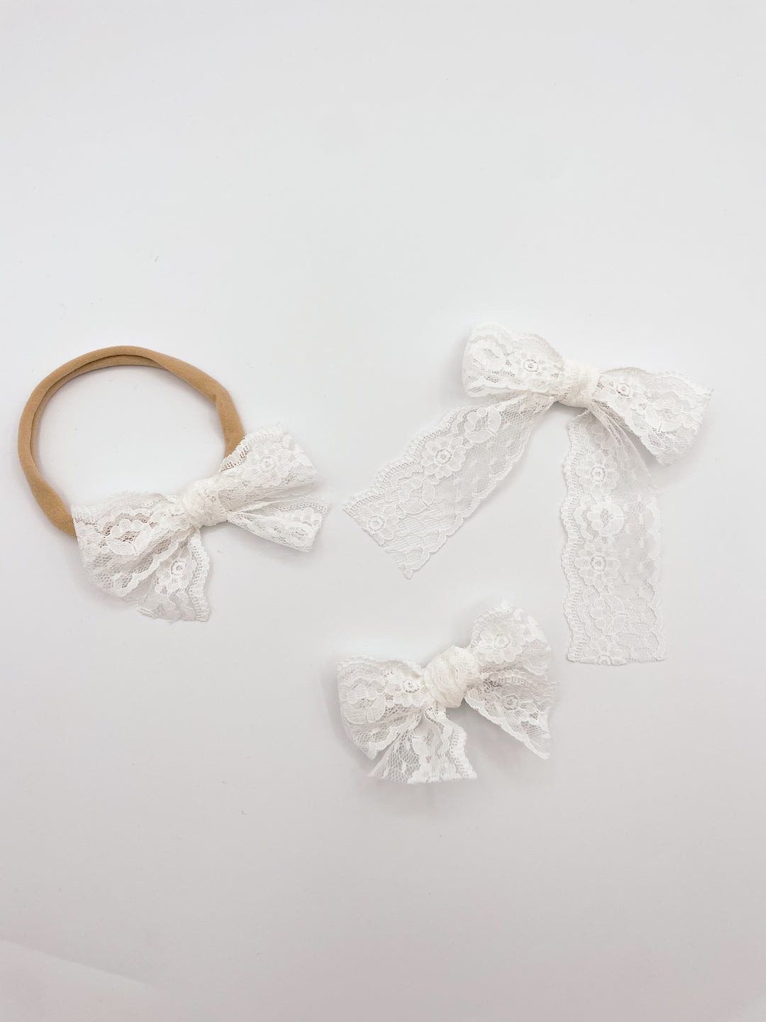 Lace Bow - White