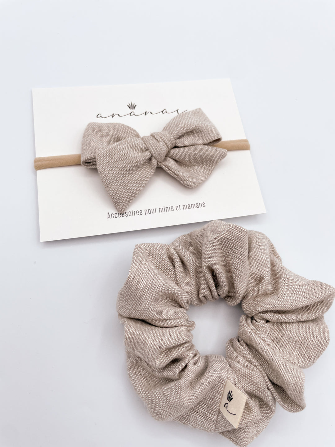 Linen Bow - Greige