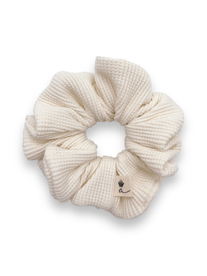 Waffle Cotton scrunchies - Cream