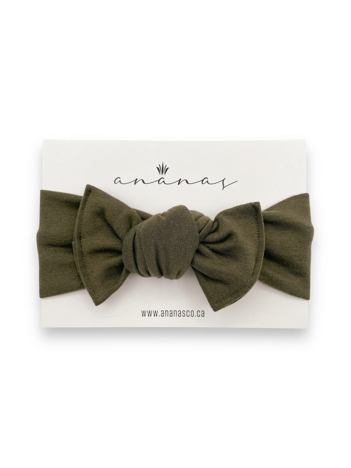 Bamboo bow headband to tie