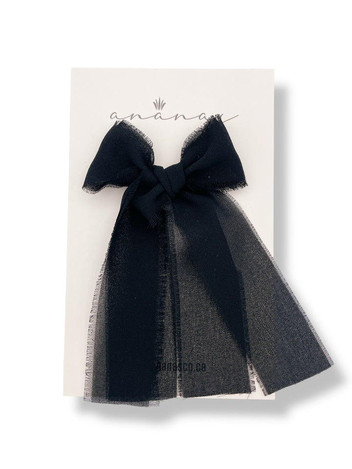 Grande Boucle Chiffon - Noir