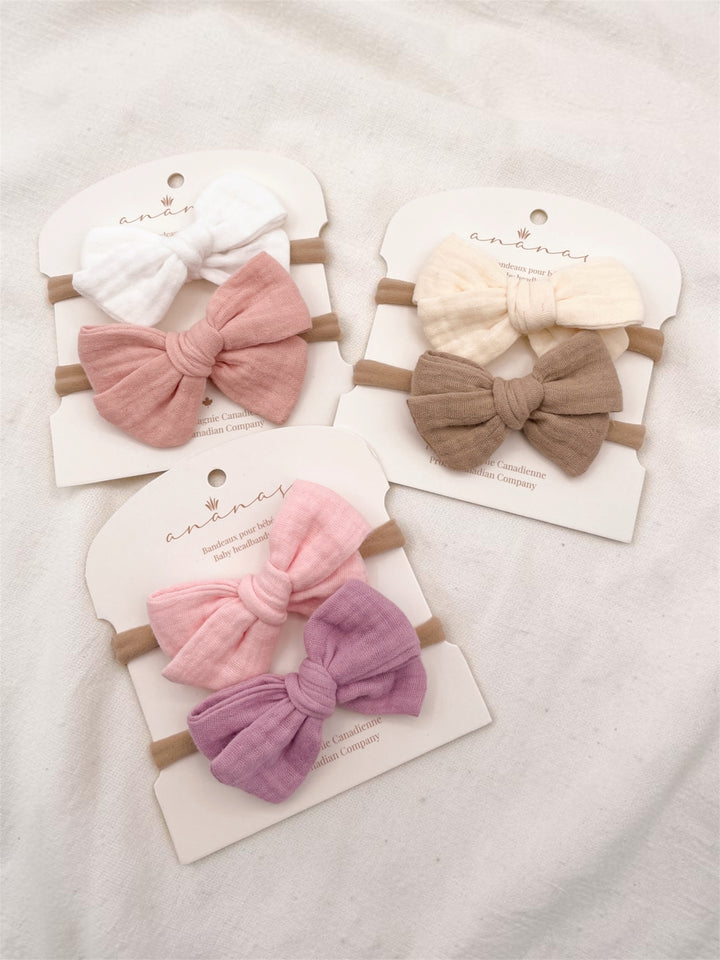 Boucles en mousseline - Rose/Mauve