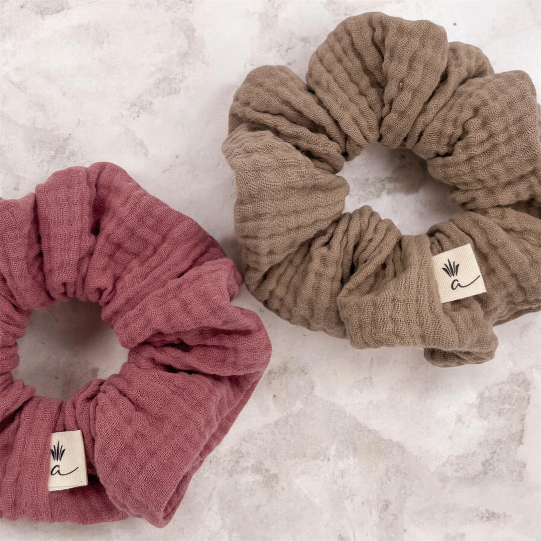 Muslin scrunchies - Baby pink