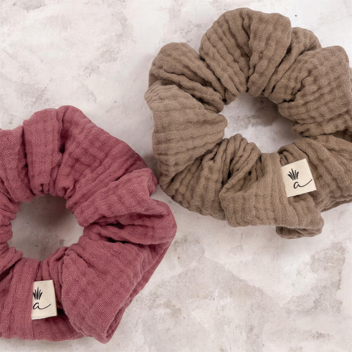 Muslin scrunchies - Baby pink
