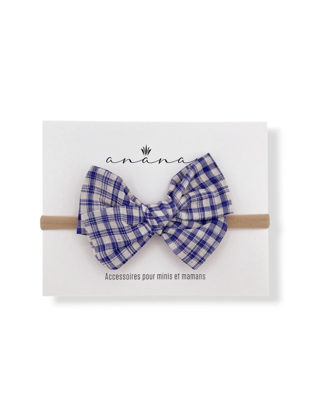 Linen Bow - Blue Gingham