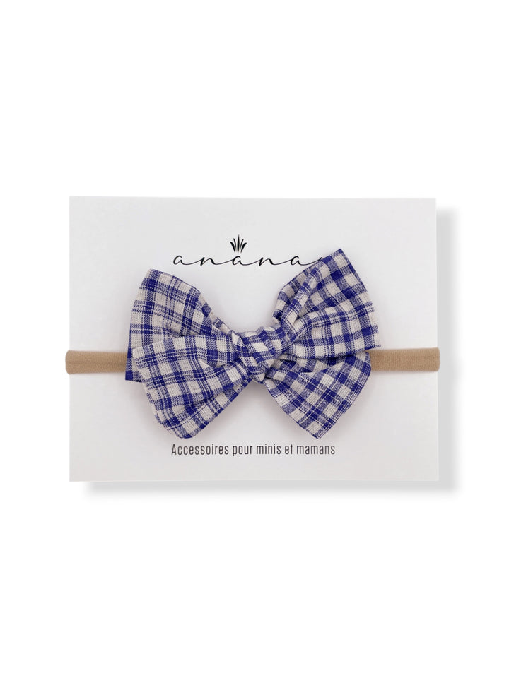 Linen Bow - Blue Gingham
