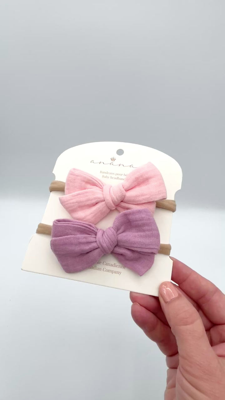 Boucles en mousseline - Rose/Mauve