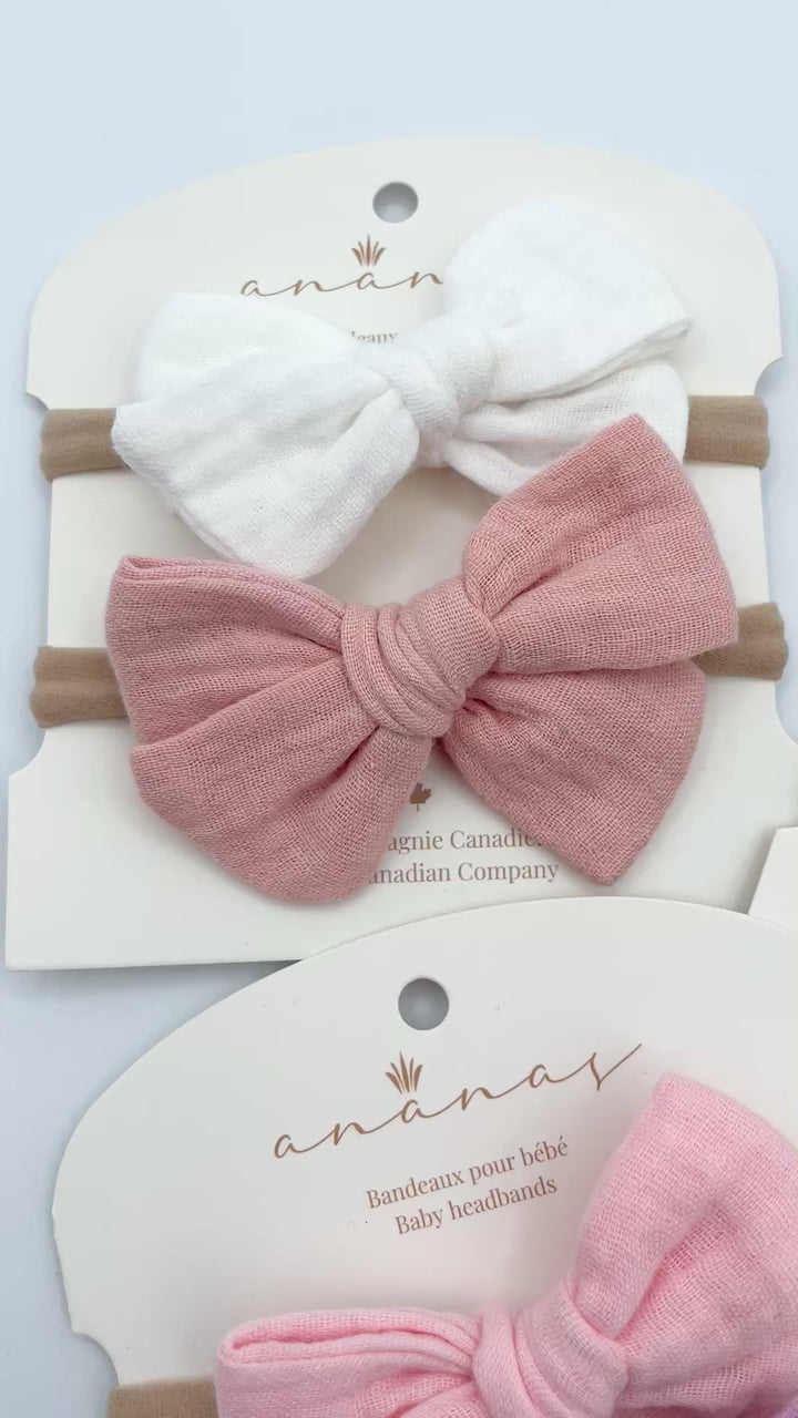 Boucles en mousseline - Rose/Mauve