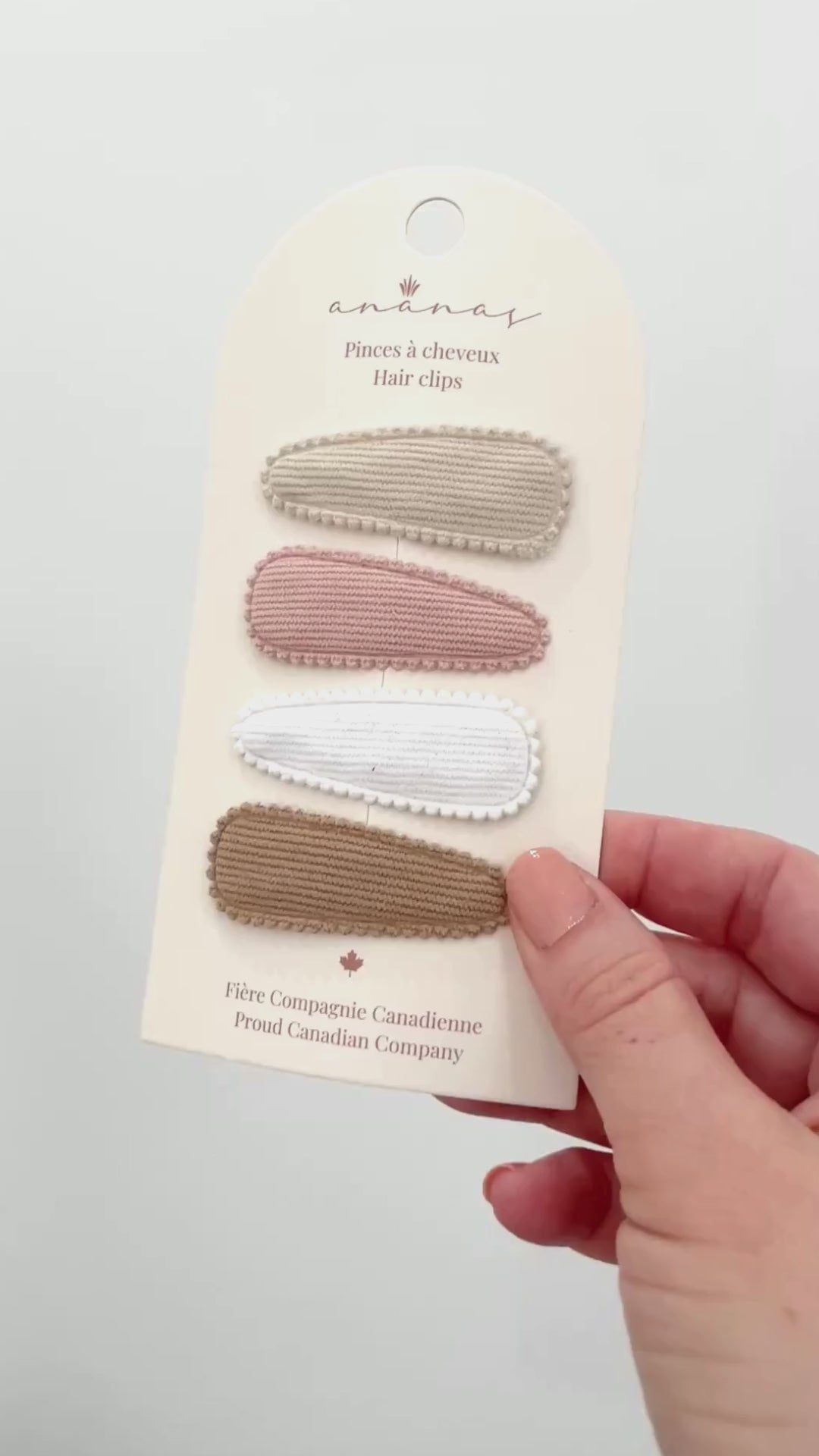 Barrettes en tissu - Velours côtelé