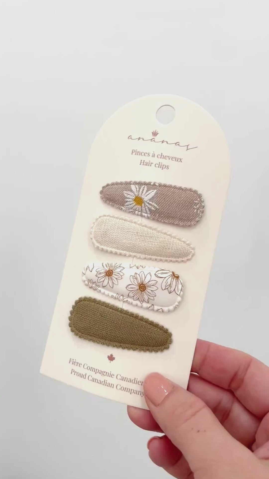 Barrettes en tissu - Floral Beige